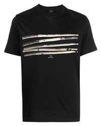 T-shirt à col rond imprimé noir PS Paul Smith