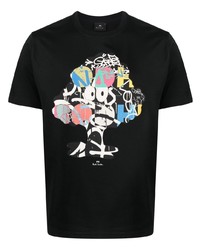 T-shirt à col rond imprimé noir PS Paul Smith