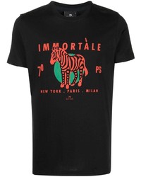 T-shirt à col rond imprimé noir PS Paul Smith