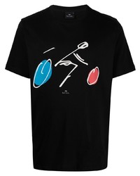 T-shirt à col rond imprimé noir PS Paul Smith