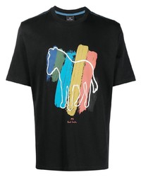 T-shirt à col rond imprimé noir PS Paul Smith