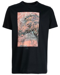 T-shirt à col rond imprimé noir PS Paul Smith