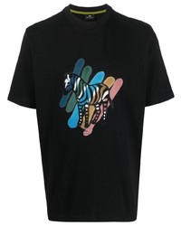 T-shirt à col rond imprimé noir PS Paul Smith