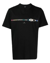 T-shirt à col rond imprimé noir PS Paul Smith