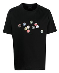 T-shirt à col rond imprimé noir PS Paul Smith