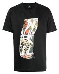 T-shirt à col rond imprimé noir PS Paul Smith