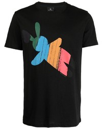 T-shirt à col rond imprimé noir PS Paul Smith