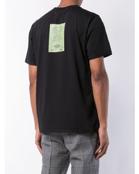 T-shirt à col rond imprimé noir Yang Li