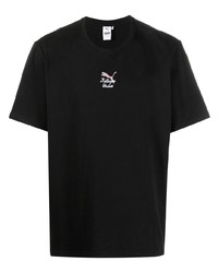 T-shirt à col rond imprimé noir Puma