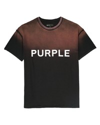 T-shirt à col rond imprimé noir purple brand