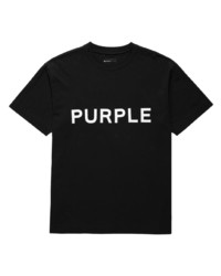 T-shirt à col rond imprimé noir purple brand