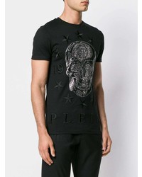 T-shirt à col rond imprimé noir Philipp Plein