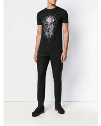 T-shirt à col rond imprimé noir Philipp Plein