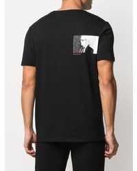 T-shirt à col rond imprimé noir Karl Lagerfeld