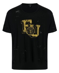 T-shirt à col rond imprimé noir R13