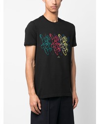 T-shirt à col rond imprimé noir PS Paul Smith