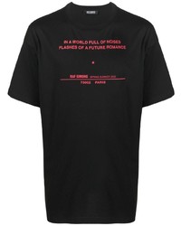 T-shirt à col rond imprimé noir Raf Simons