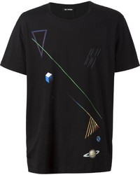 T-shirt à col rond imprimé noir Raf Simons