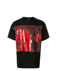 T-shirt à col rond imprimé noir Raf Simons