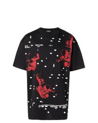 T-shirt à col rond imprimé noir Raf Simons