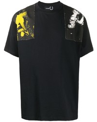 T-shirt à col rond imprimé noir Raf Simons X Fred Perry