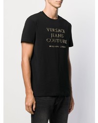 T-shirt à col rond imprimé noir VERSACE JEANS COUTURE