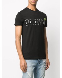 T-shirt à col rond imprimé noir Philipp Plein