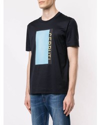 T-shirt à col rond imprimé noir Cerruti 1881