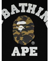 T-shirt à col rond imprimé noir A Bathing Ape