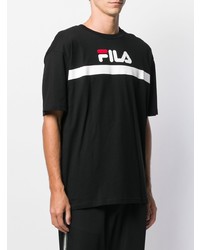 T-shirt à col rond imprimé noir Fila