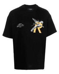 T-shirt à col rond imprimé noir Represent