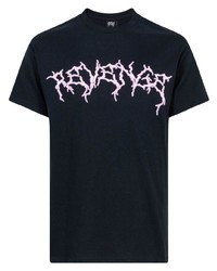 T-shirt à col rond imprimé noir Revenge