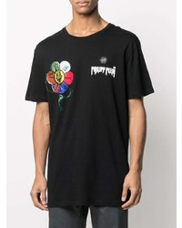 T-shirt à col rond imprimé noir Philipp Plein