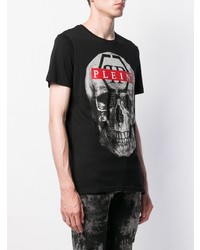 T-shirt à col rond imprimé noir Philipp Plein