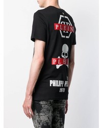 T-shirt à col rond imprimé noir Philipp Plein