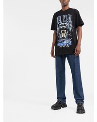 T-shirt à col rond imprimé noir Philipp Plein