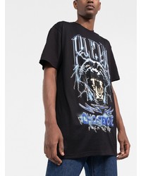 T-shirt à col rond imprimé noir Philipp Plein