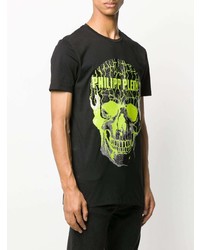 T-shirt à col rond imprimé noir Philipp Plein