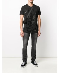 T-shirt à col rond imprimé noir Philipp Plein