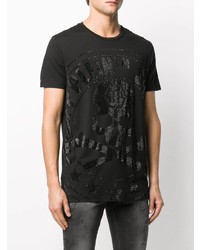 T-shirt à col rond imprimé noir Philipp Plein