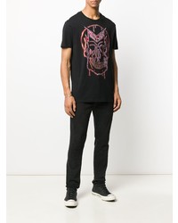 T-shirt à col rond imprimé noir Philipp Plein