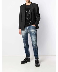 T-shirt à col rond imprimé noir Philipp Plein