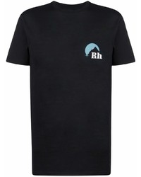 T-shirt à col rond imprimé noir Rhude