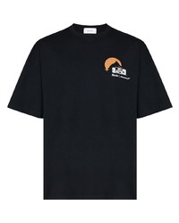 T-shirt à col rond imprimé noir Rhude