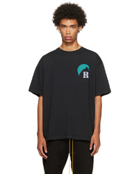 T-shirt à col rond imprimé noir Rhude