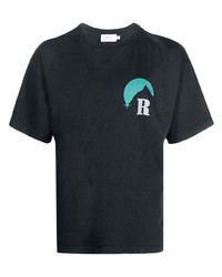 T-shirt à col rond imprimé noir Rhude