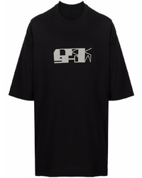 T-shirt à col rond imprimé noir Rick Owens