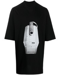 T-shirt à col rond imprimé noir Rick Owens