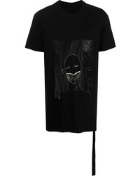 T-shirt à col rond imprimé noir Rick Owens