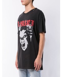 T-shirt à col rond imprimé noir Amiri